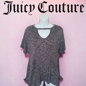 Juicy Couture Top | Womens Keyhole Blouse Gray | Size‎ L